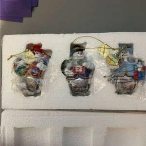 Set 3 Bradford Exchange Thomas Kinkade Snow-Bell Holidays Ornaments Snowmen 2012